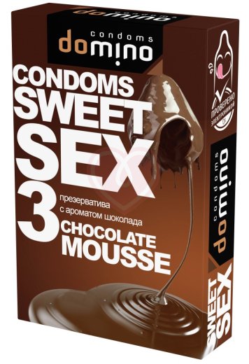 Оральные презервативы Domino Sweet Sex Шоколадный мусс 3 шт фото 1