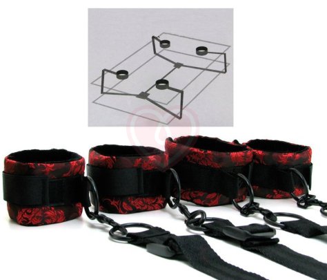 Комплект для бондажа в постели Scandal Bed Restraint атласный фото 2