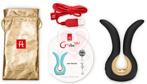 Вибратор с золотым покрытием Gvibe Mini Gold чёрный фото 4