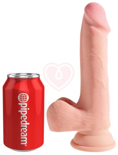 Фаллоимитатор с мошонкой на присоске King Cock Triple Density 16,5 см телесный фото 5