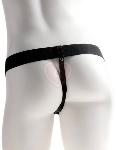 Полый реалистичный фаллопротез с вибрацией Hollow Rechargeable Strap-on with Balls 20 см телесный фото 5