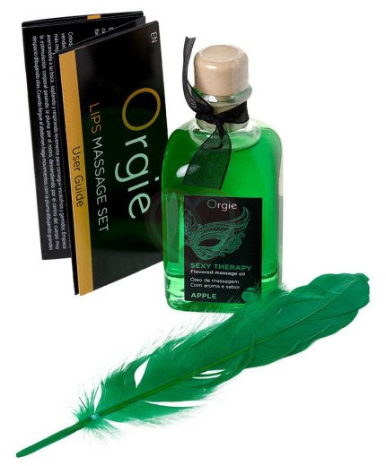 Масло для оральных ласк Orgie Lips Massage Set со вкусом яблока 100 мл фото 3