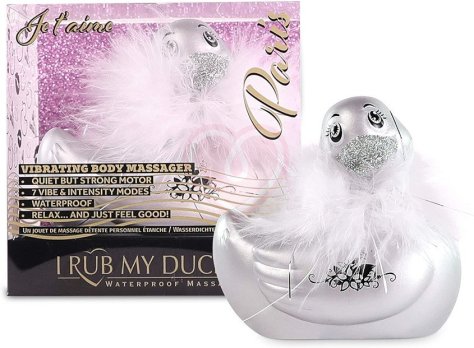 Вибромассажёр уточка I Rub My Duckie 2.0 Silver Travel Size серебряная фото 2