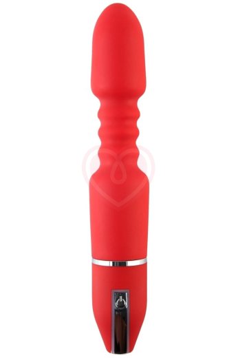 Большой рельефный вибратор ToyFa красный фото 1