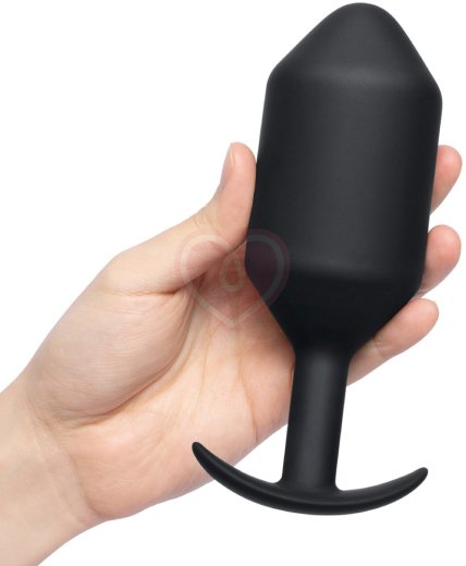 Утяжелённая анальная пробка для ношения b-Vibe Snug Plug 7 огромная чёрная фото 2