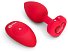 Анальная пробка с кристаллом сердцем и вибрацией b-Vibe Heart Shape Jewel Plug M/L красная фото 1