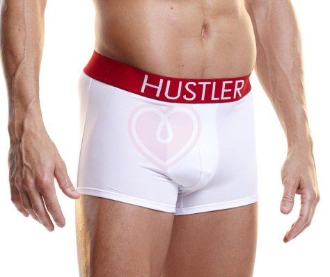 Белые мужские боксёры Hustler на широкой резинке из микрофибры фото 1