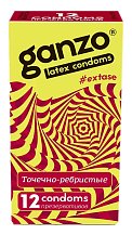 Презервативы Ganzo Extase с точечной и ребристой поверхностью 12 шт