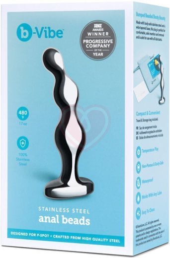 Металлический рельефный стимулятор b-Vibe Stainless Steel Anal Beads фото 9