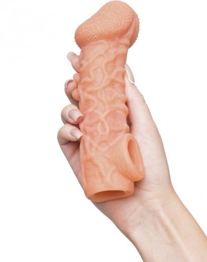 Насадка с бугорками и отверстием для мошонки Kokos Cock Sleeve CS007-L фото 3