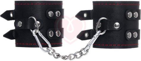 Наручники с двумя ремнями Pecado BDSM черные фото 2