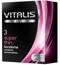 Ультратонкие презервативы Vitalis Premium Super Thin 3 шт