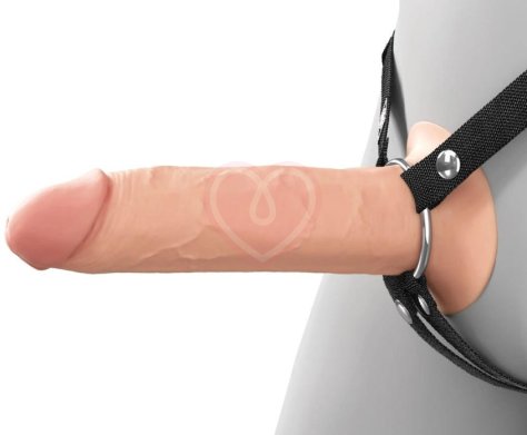 Фаллопротез Hollow Silicone Strap-On 20 см телесный фото 2