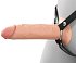 Фаллопротез Hollow Silicone Strap-On 20 см телесный фото 2