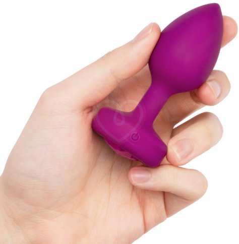 Маленькая вибропробка b-Vibe Vibrating Jewel Plug с кристаллом и пультом розовая фото 4