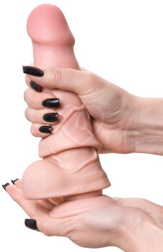 Реалистичный гнущийся фаллоимитатор на присоске My Babe My Dainty телесный 14 см фото 6