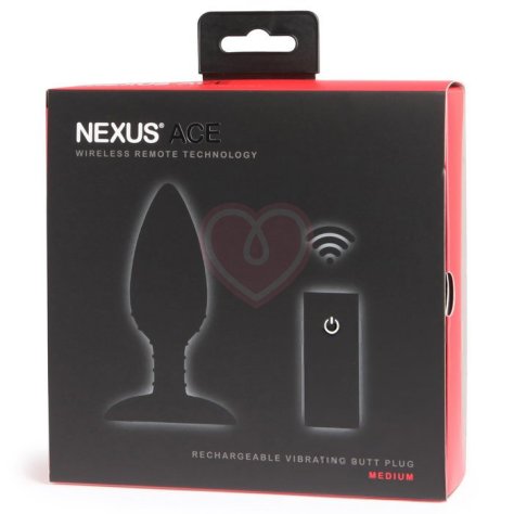 Анальная пробка с дистанционным пультом Nexus Ace Butt Plug M чёрная фото 3