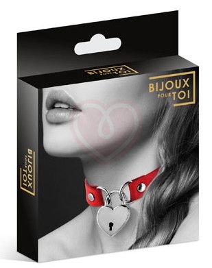 Чокер с замком сердце Bijoux Pour Toi красный фото 3