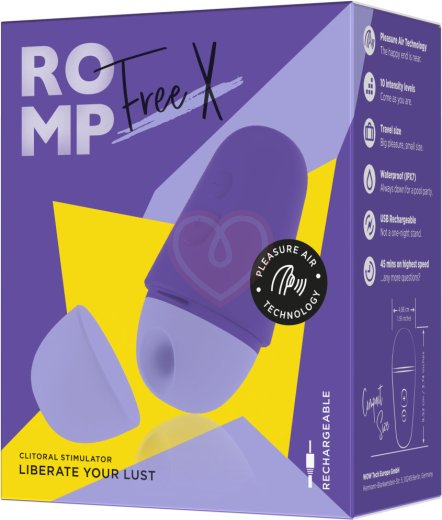 Вакуумный клиторальный стимулятор Romp Free X фиолетовый фото 7