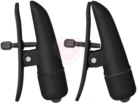 Зажимы на соски с вибрацией Nipple Play Nipplettes чёрные фото 1