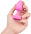 Анальная пробка с кристаллом сердцем и вибрацией b-Vibe Heart Shape Jewel Plug S/M розовая фото 2