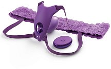 Вибратор-бабочка с кружевным поясом и пультом Ultimate G-spot Butterfly фиолетовая