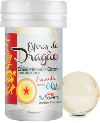 Масляный лубрикант в шариках Hot Ball Dragon с охлаждающе-разогревающим эффектом фото 1