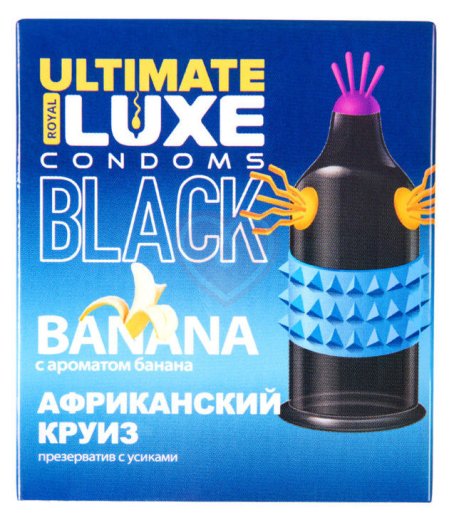 Презерватив Luxe Ultimate Black Африканский Круиз с ароматом банана 1 шт фото 1