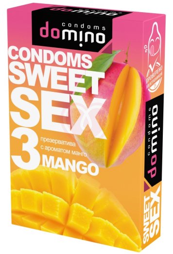 Оральные презервативы Domino Sweet Sex Манго 3 шт фото 1