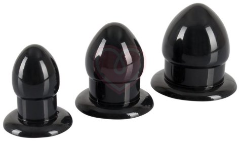 Набор из 3 чёрных анальных пробок Plug Kit чёрные фото 1