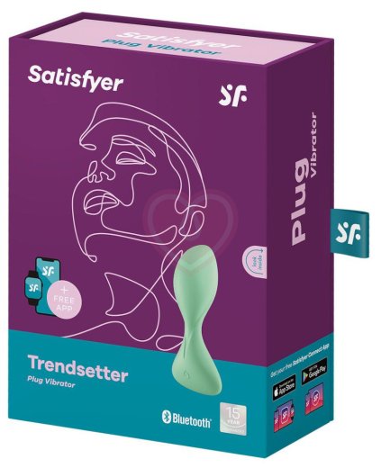 Анальная вибропробка Satisfyer Trendsetter с приложением зеленая фото 5