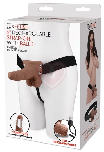 Фаллопротез Lux Fetish с вибрацией коричневый 15 см фото 5
