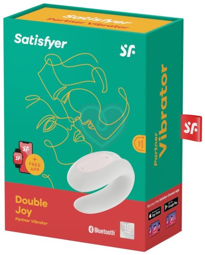 Вибратор для пар с управлением от приложения Satisfyer Double Joy белый фото 2