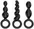 Набор чёрных анальных стимуляторов Satisfyer Plugs фото 1