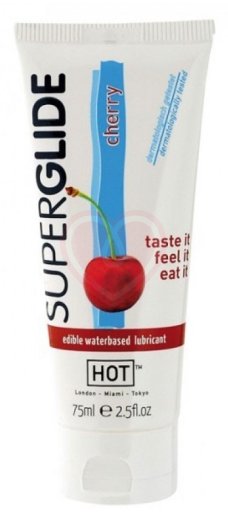 Съедобный лубрикант на водной основе Superglide со вкусом вишни 75 мл фото 1