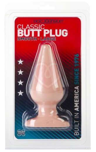 Пробка анальная большая Butt Plugs Smooth Classic Large телесная фото 2