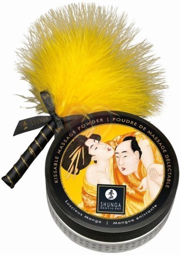 Массажная пудра с перышком Shunga Kissable Massage Powder Сочное Манго фото 6