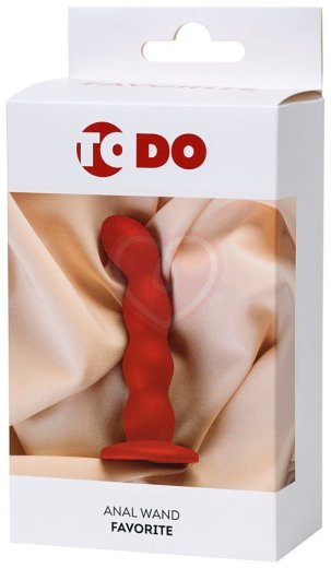 Рельефный анальный стимулятор ToDo Favorite красный фото 2