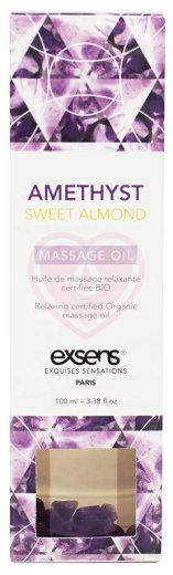 Массажное масло Exsens Amethyst Sweet Almond с аметистом и миндалём 100 мл фото 2