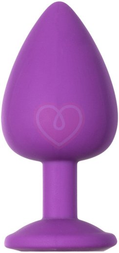 Большая анальная пробка Emotions Cutie Large фиолетовая с белым кристаллом фото 2