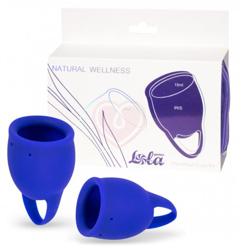 Набор из 2 менструальных чаш Lola Natural Wellness Iris синий фото 4