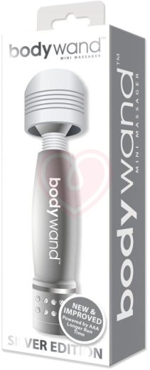 Мини-массажер с кристаллами BodyWand Silver Edition серебряный фото 2