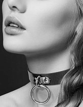 Чокер с колечком Bijoux Pour Toi чёрный