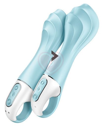 Расширяемый вибратор Satisfyer Air Pump Vibrator 5 с приложением голубой фото 5