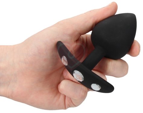 Анальная пробка для ношения с кристаллами Extra Large Diamond Butt Plug With Handle фото 4