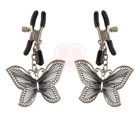 Зажимы на соски с подвесками в виде бабочек Butterfly Nipple Clamps фото 1