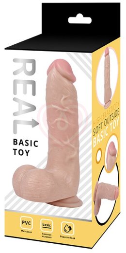 Реалистичный фаллоимитатор с мошонкой на присоске Real Basic Toy 21 см фото 2