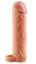 Насадка удлинитель с кольцом на мошонку Perfect Extension with Ball Strap 18 см телесная