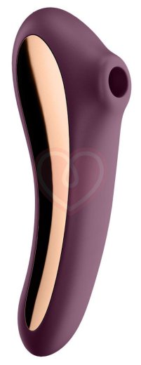 Двухсторонний вакуумный вибростимулятор Satisfyer Dual Kiss винный фото 1