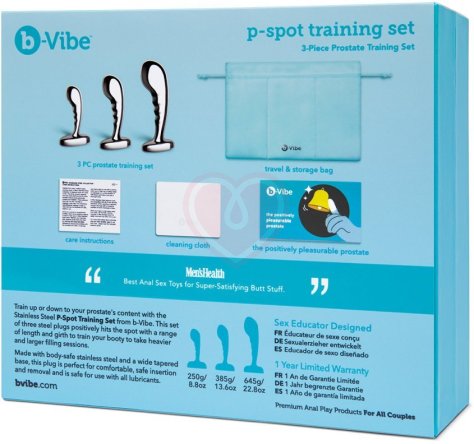 Набор металлических стимуляторов простаты b-Vibe Stainless Steel P-Spot Training Set фото 14